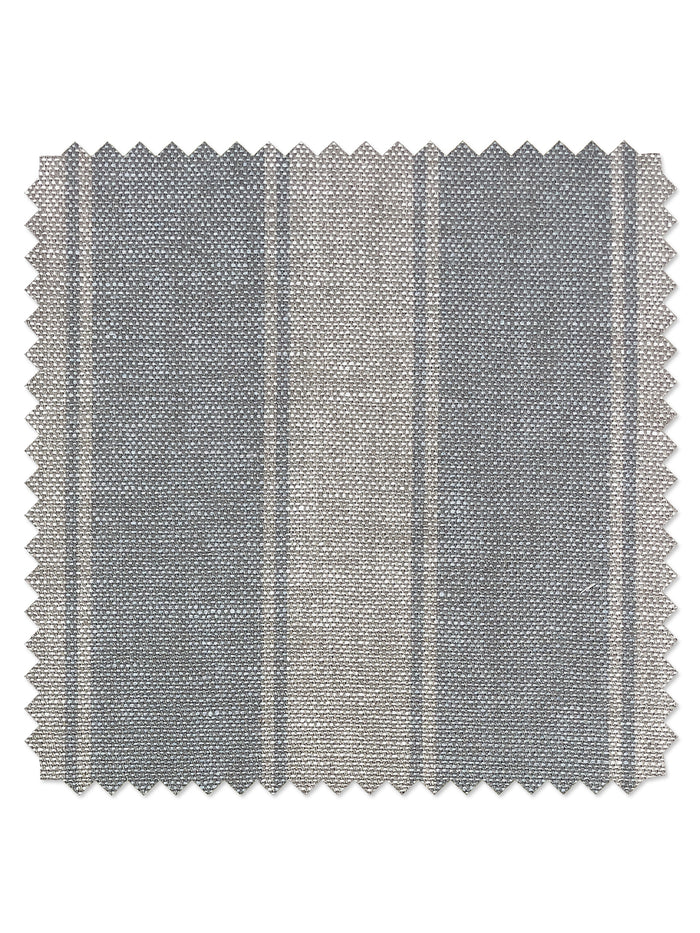 'Ojai Stripe' Flax Linen Fabric by Wallshoppe - Silver