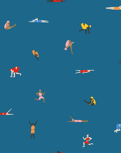 'Olympians' Wallpaper by Tea Collection - Cadet Blue