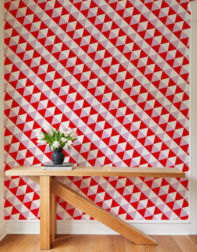optic triangle wallpaper red lilac
