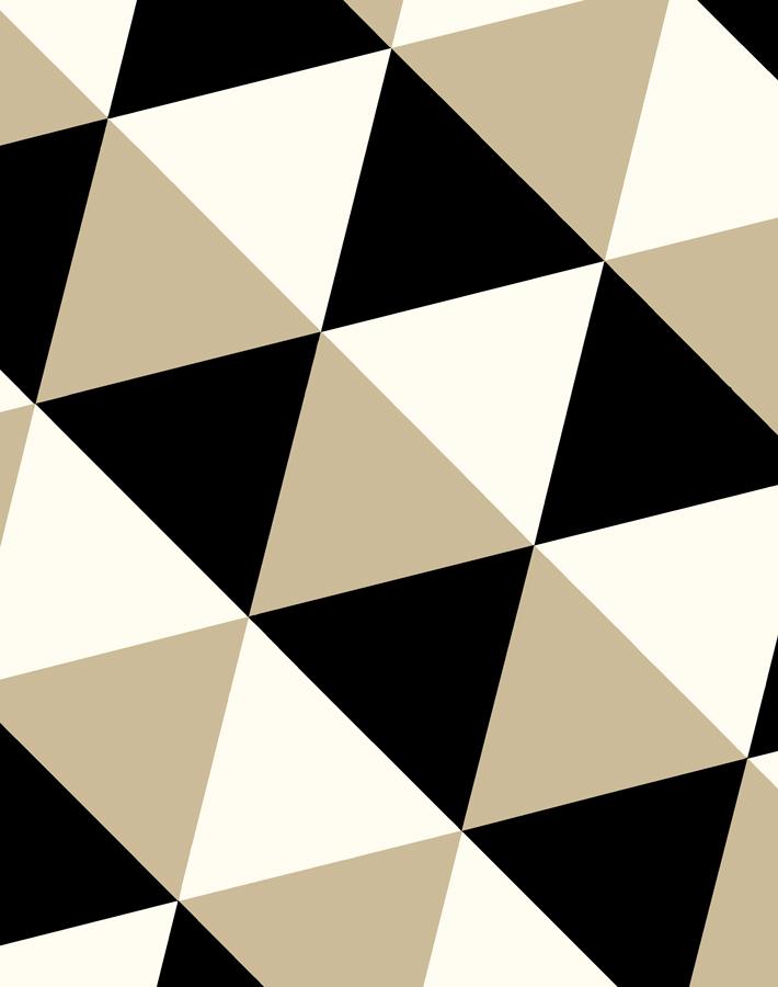 optic triangle wallpaper beige black