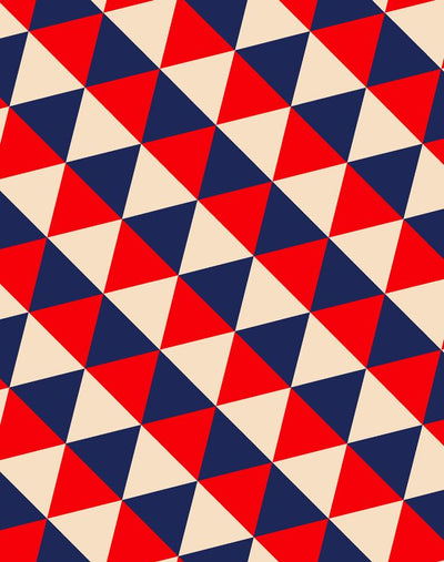 optic triangle wallpaper navy peach