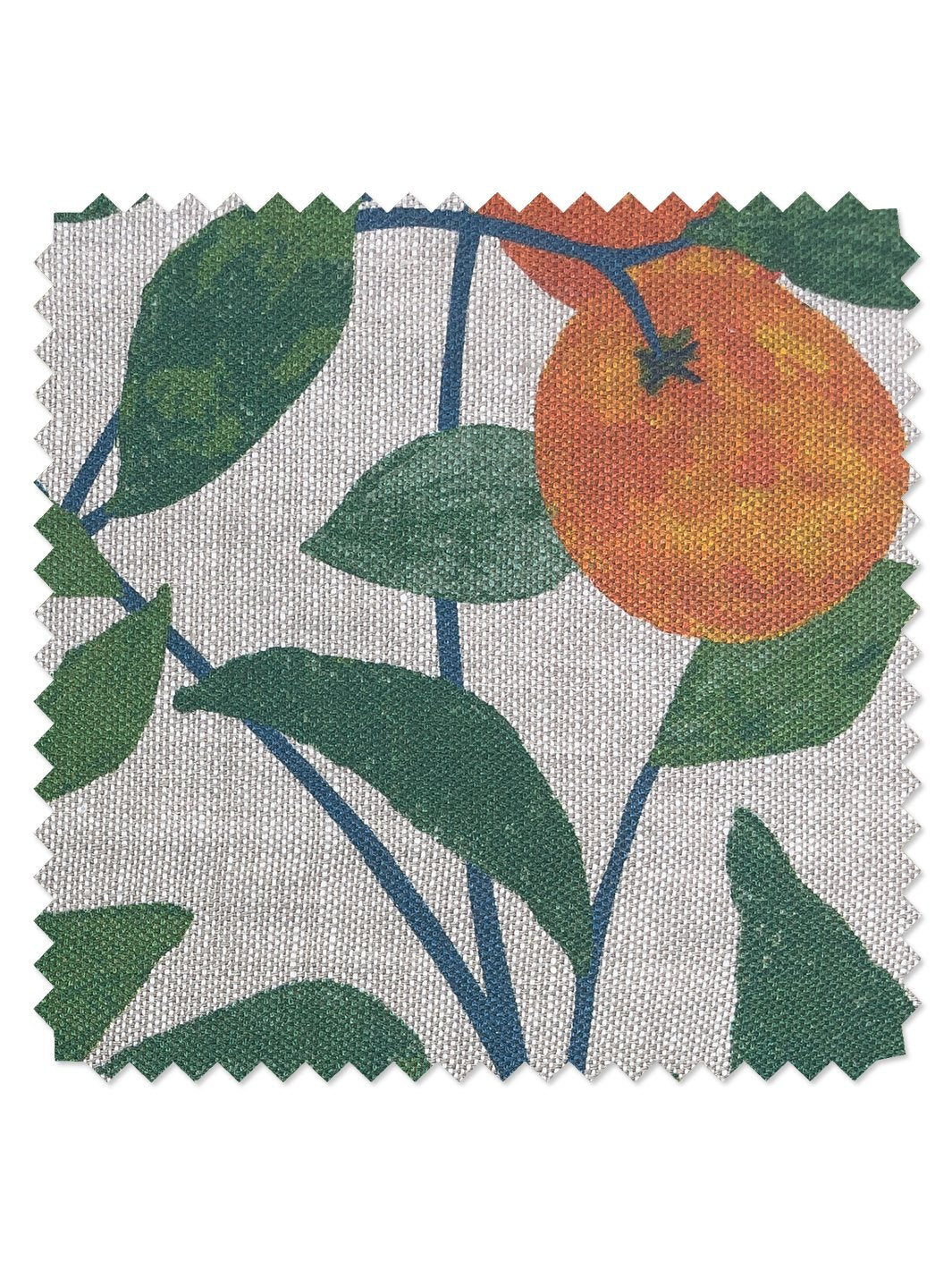 fabric by the yard orange crush natural on organic twill