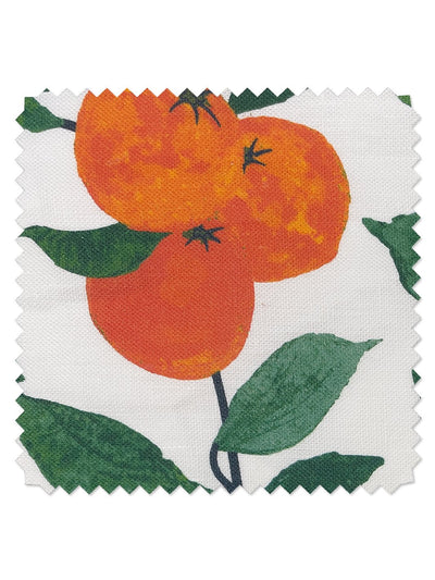 fabric by the yard orange crush natural on organic twill