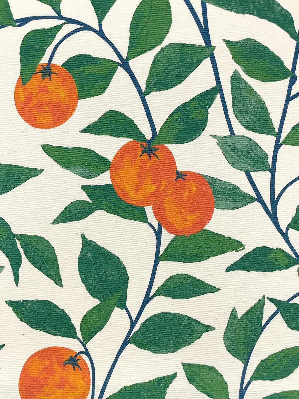 fabric by the yard orange crush natural on flax linen