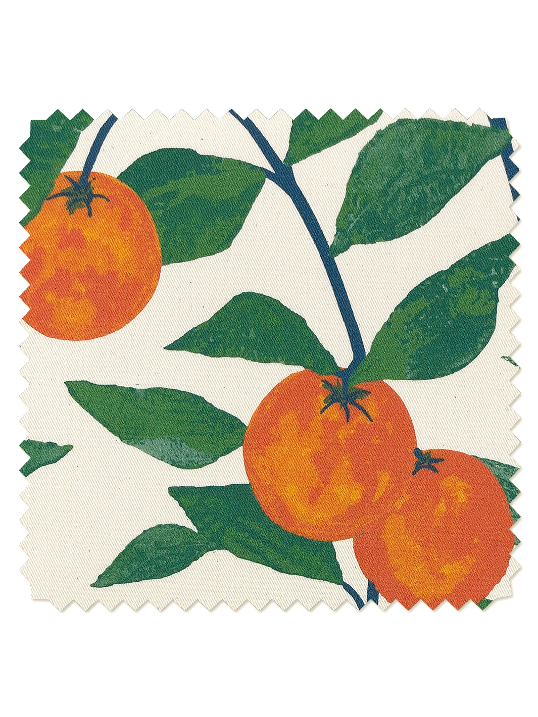fabric by the yard orange crush natural on flax linen