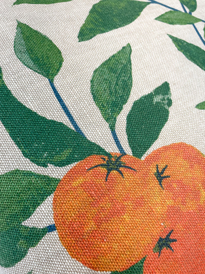 orange crush throw pillow by nathan turner natural on flax linen