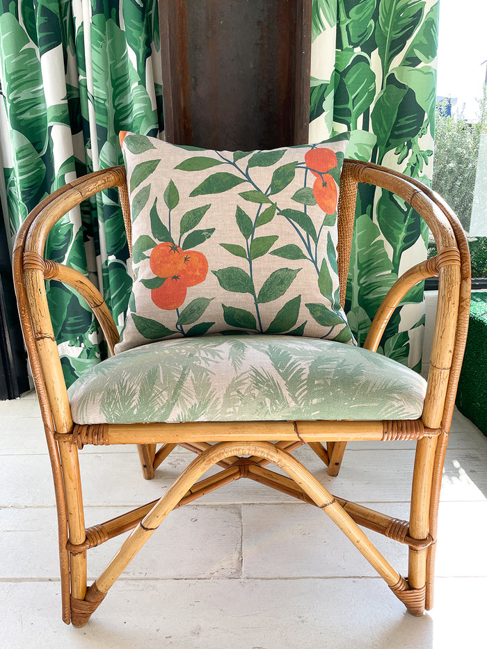 'Orange Crush' Throw Pillow by Nathan Turner 18x18 - Natural on Flax Linen