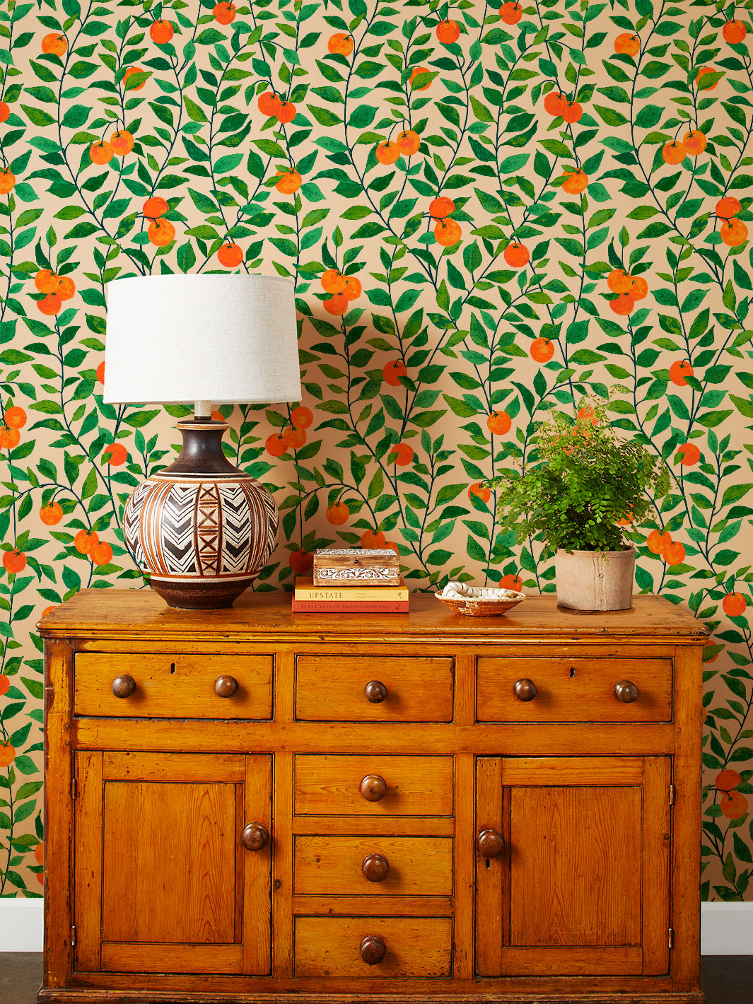 'Orange Crush' Kraft' Wallpaper by Nathan Turner - Natural