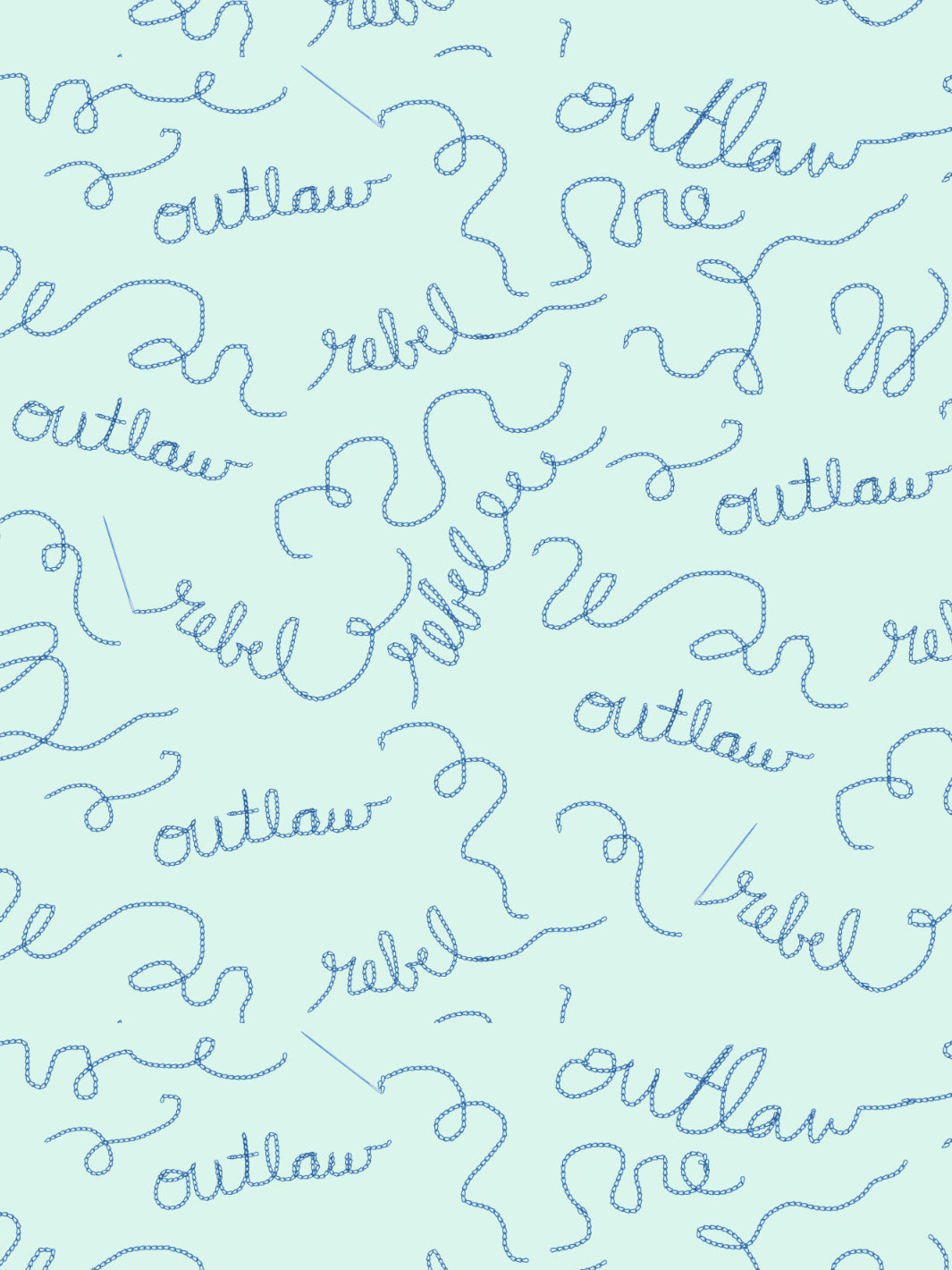 outlaws and rebels wallpaper by lingua franca mint blue