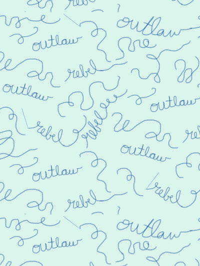 outlaws and rebels wallpaper by lingua franca mint blue