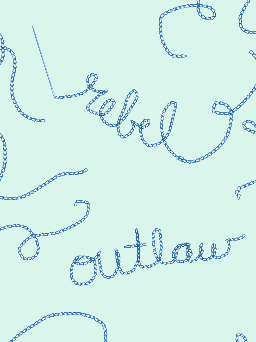 outlaws and rebels wallpaper by lingua franca mint blue