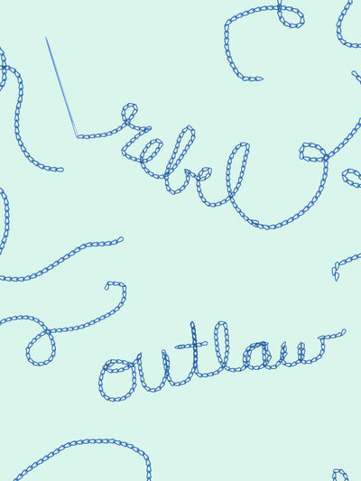 outlaws and rebels wallpaper by lingua franca mint blue