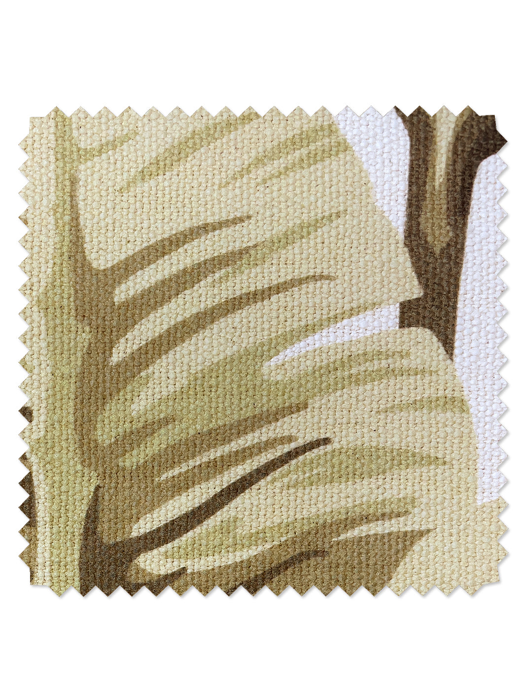fabric by the yard pacifico palm cappuccino on flax linen