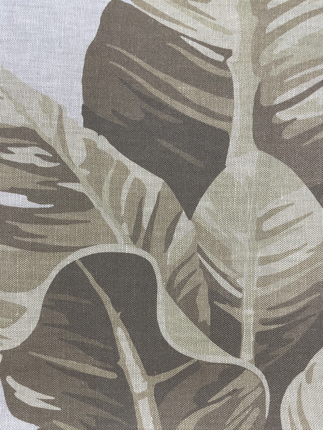 fabric by the yard pacifico palm cappuccino on flax linen