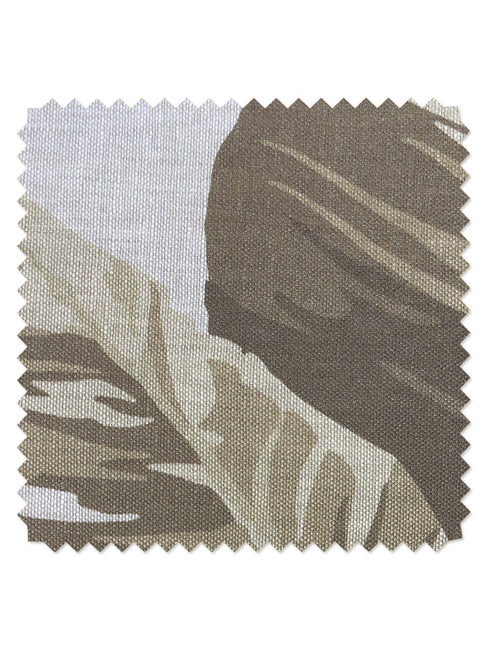 'Pacifico Palm' Flax Linen Fabric by Nathan Turner - Cappuccino