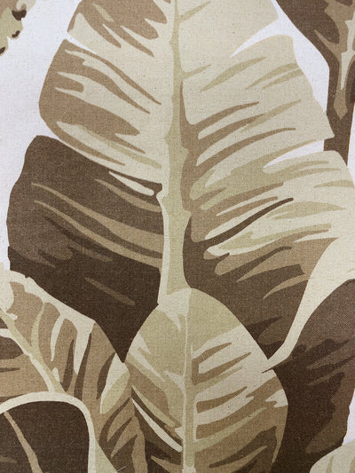 fabric by the yard pacifico palm cappuccino on flax linen