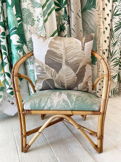fabric by the yard pacifico palm cappuccino on flax linen