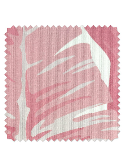 fabric by the yard pacifico palm garcelle pink on flax linen