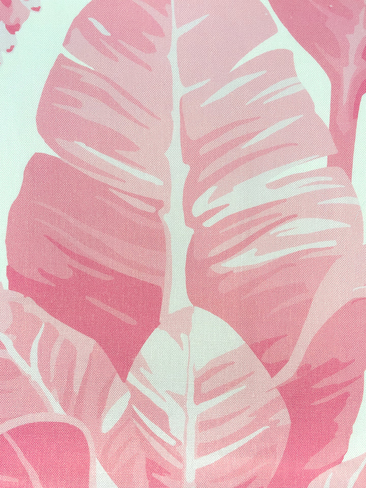 fabric by the yard pacifico palm garcelle pink on linen
