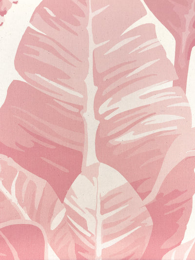 fabric by the yard pacifico palm garcelle pink on flax linen