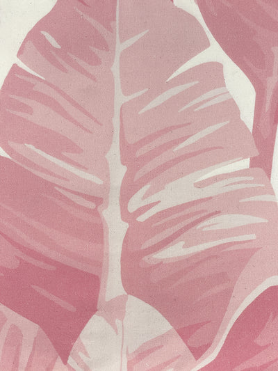 fabric by the yard pacifico palm garcelle pink on flax linen