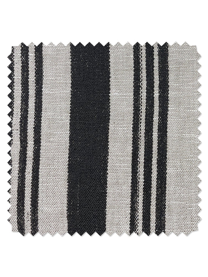 fabric by the yard painted stripes black on raw canvas