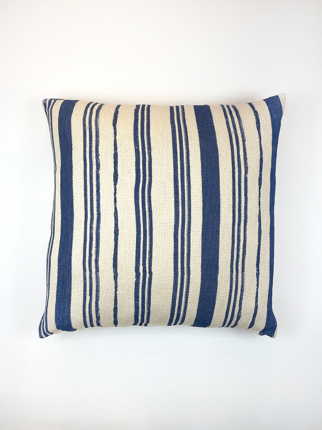 painted stripes throw pillow blue on california cotton