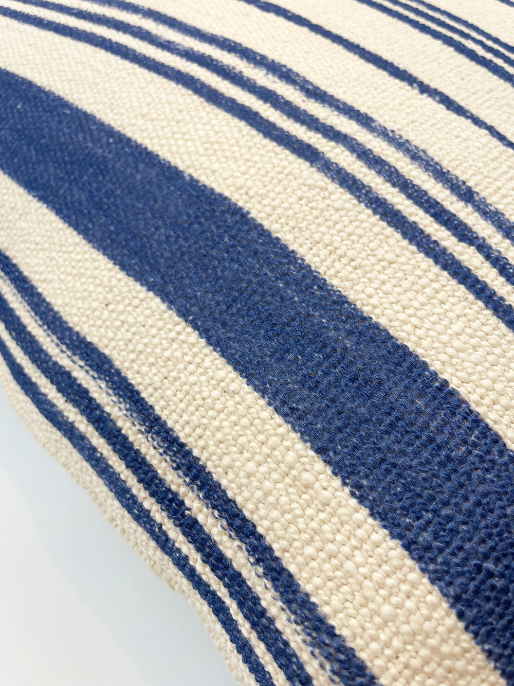 painted stripes throw pillow blue on california cotton