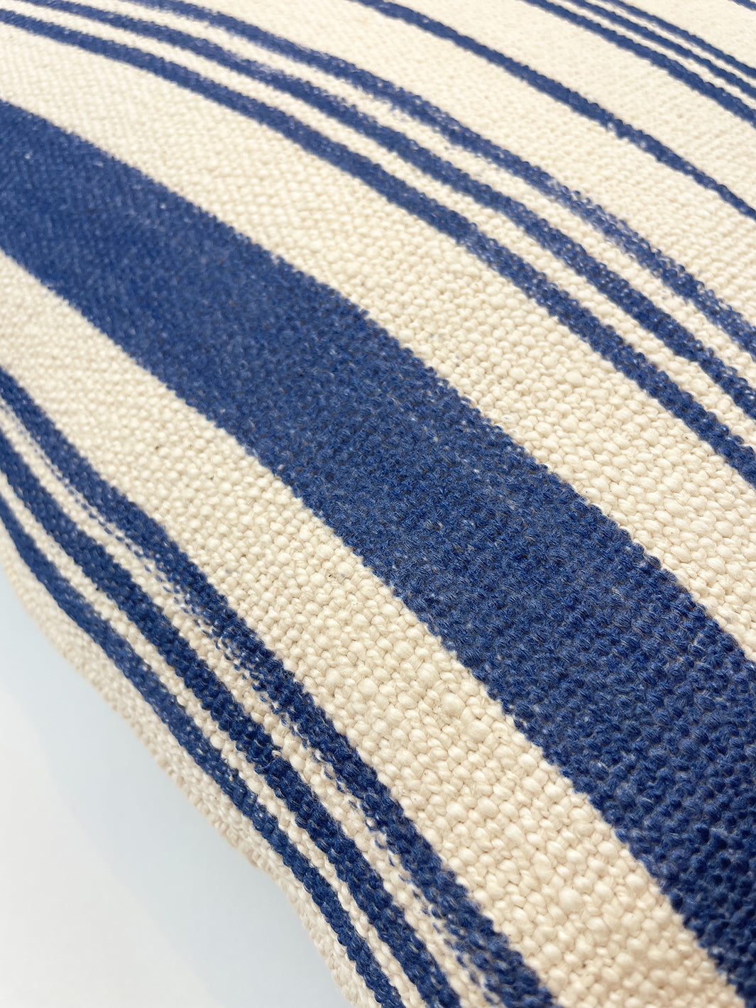 painted stripes throw pillow blue on california cotton