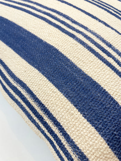 'Painted Stripes' Throw Pillow by Nathan Turner - Blue on California Cotton