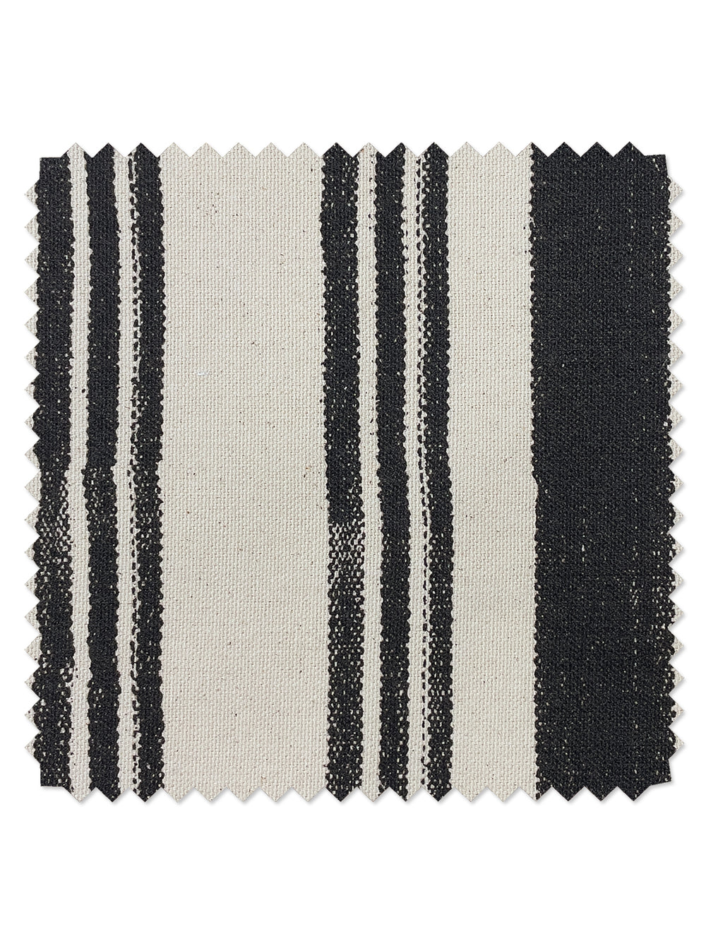 fabric by the yard painted stripes black on raw canvas