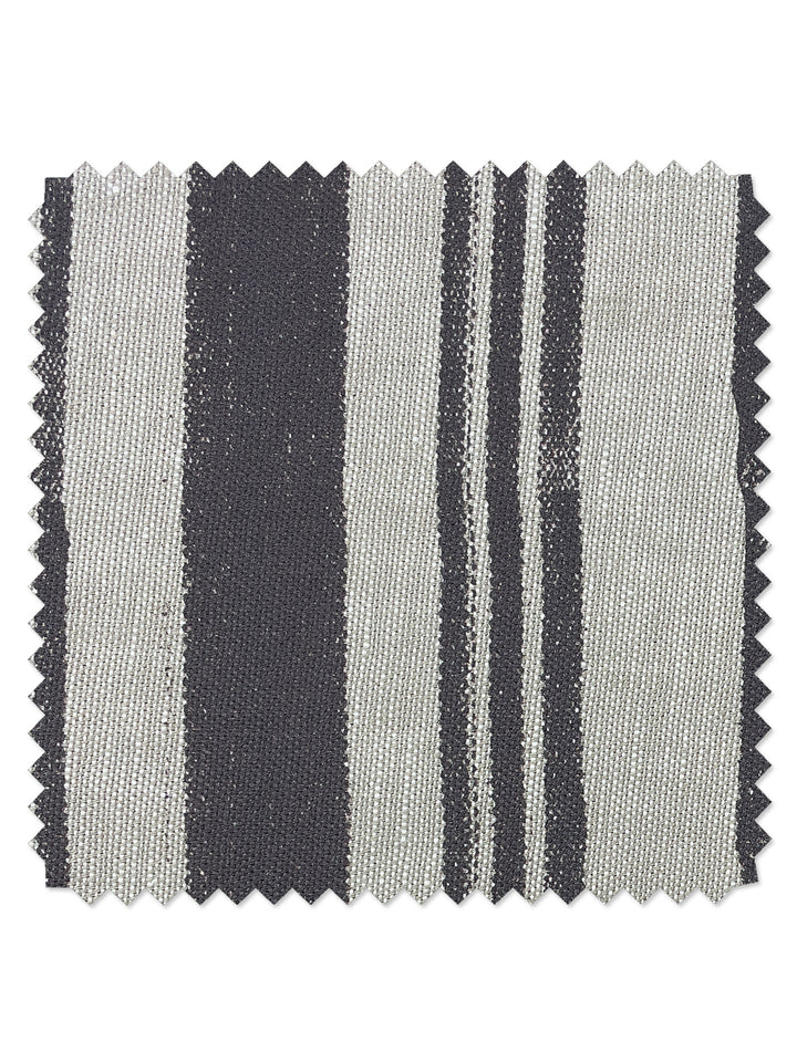 fabric by the yard painted stripes chocolate on flax linen