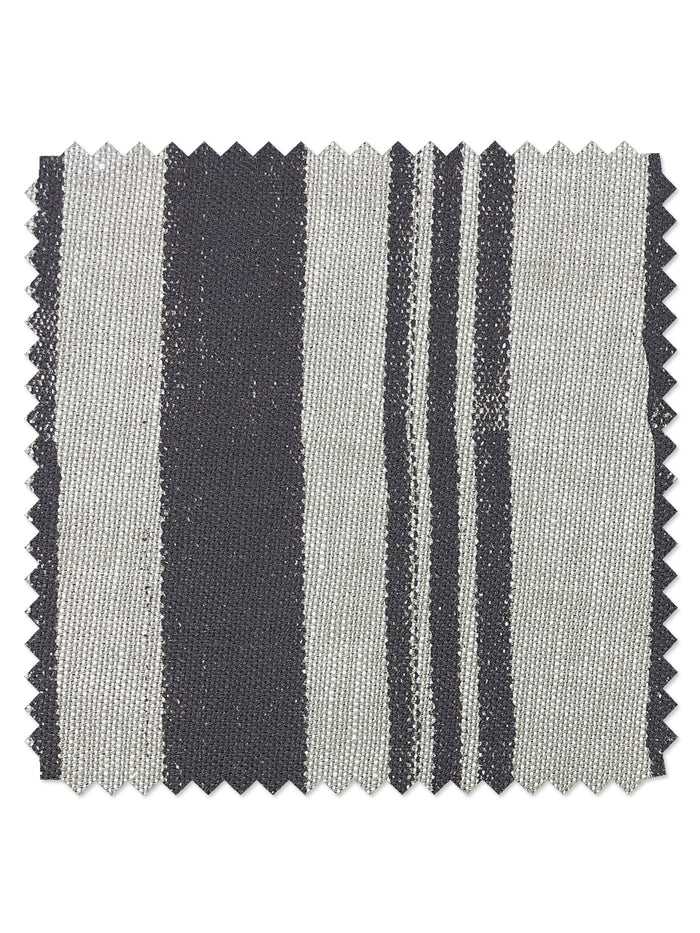 'Painted Stripes' Flax Linen Fabric by Nathan Turner - Chocolate