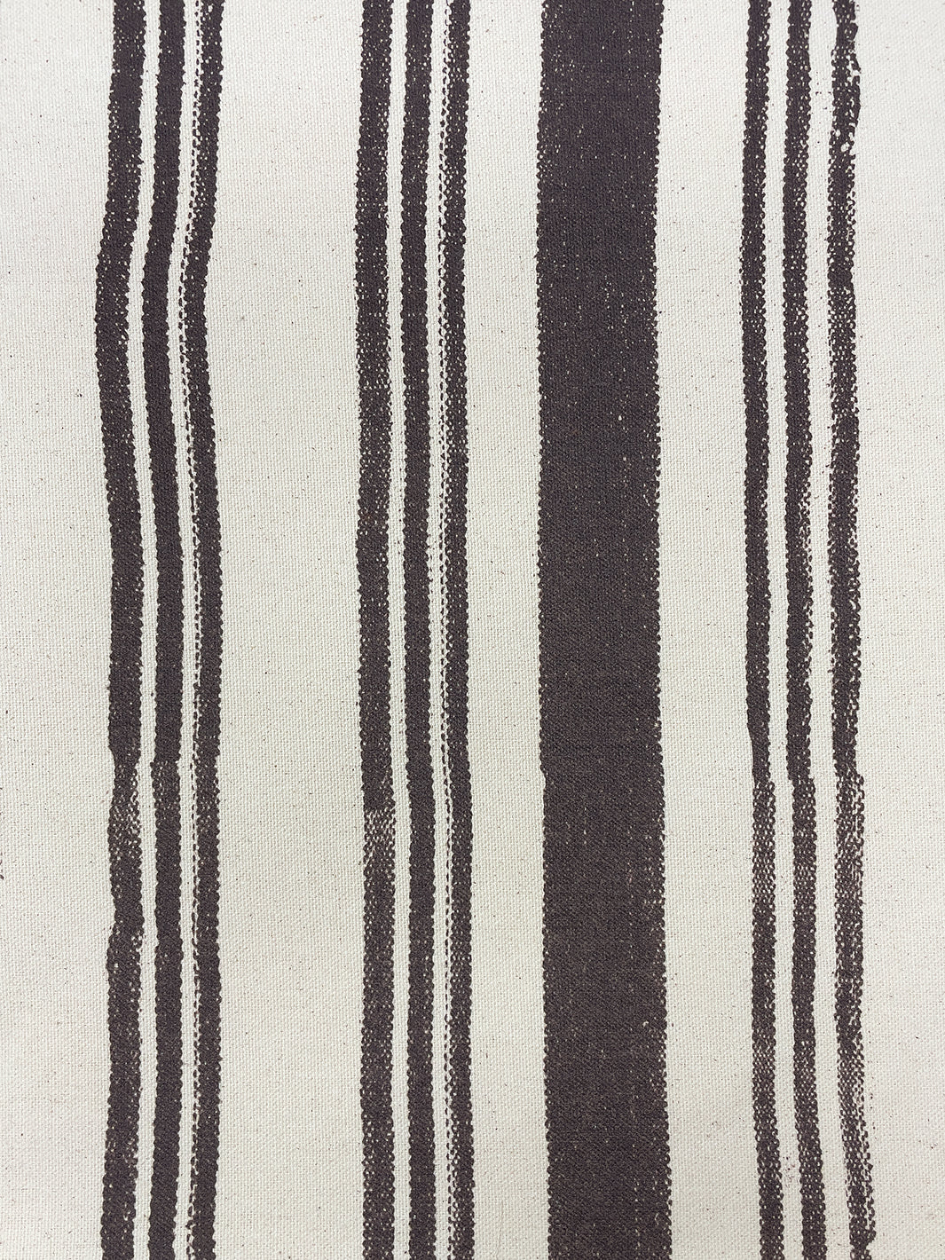 fabric by the yard painted stripes chocolate on raw canvas