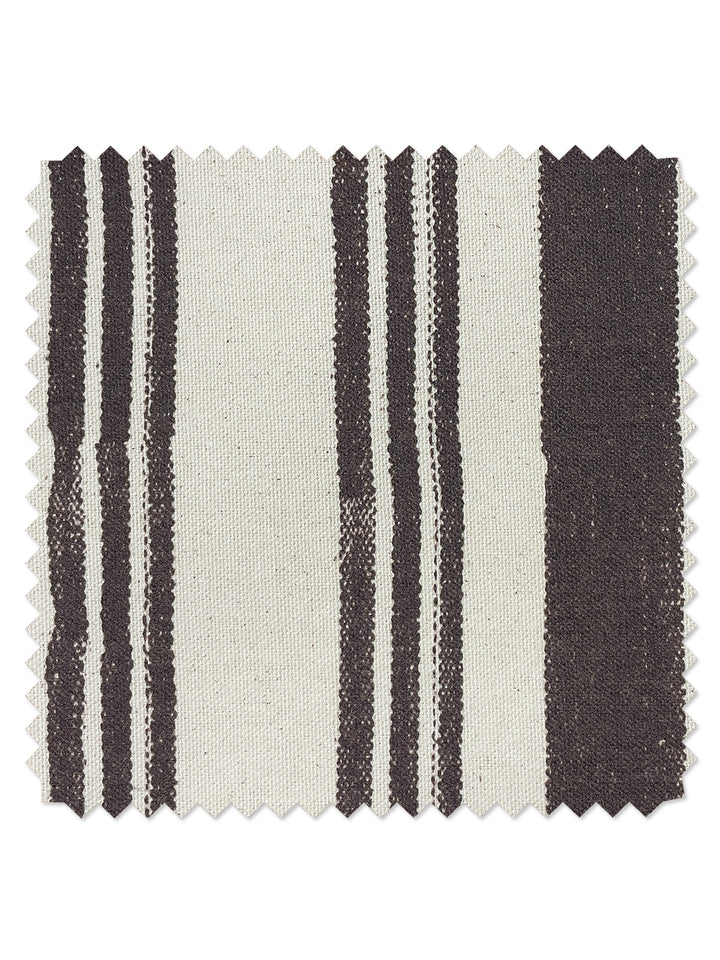 fabric by the yard painted stripes chocolate on raw canvas