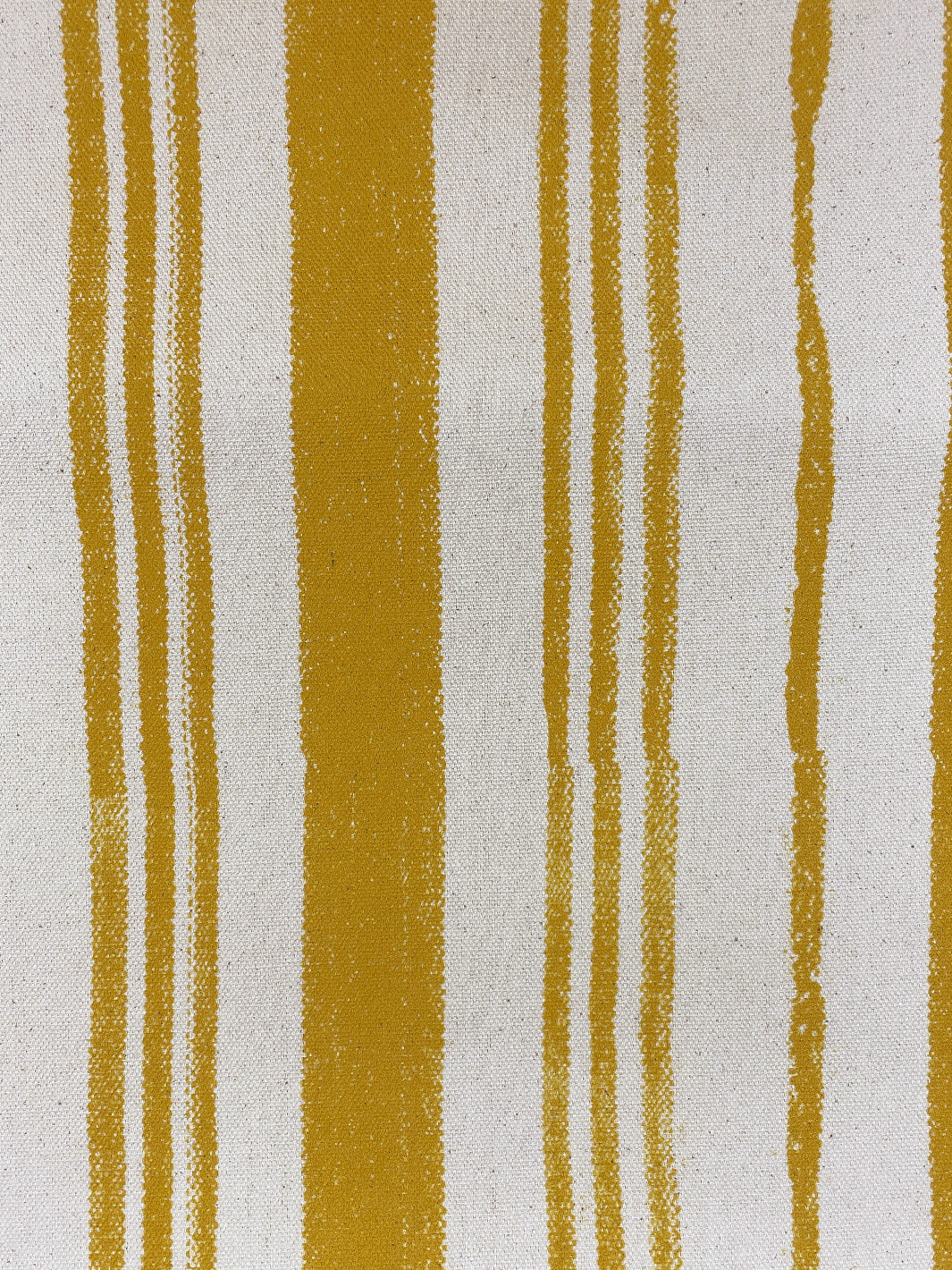 fabric by the yard painted stripes gold on raw canvas