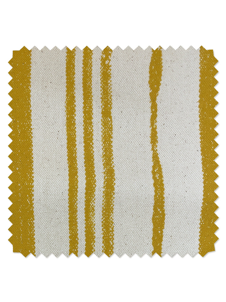 fabric by the yard painted stripes gold on raw canvas