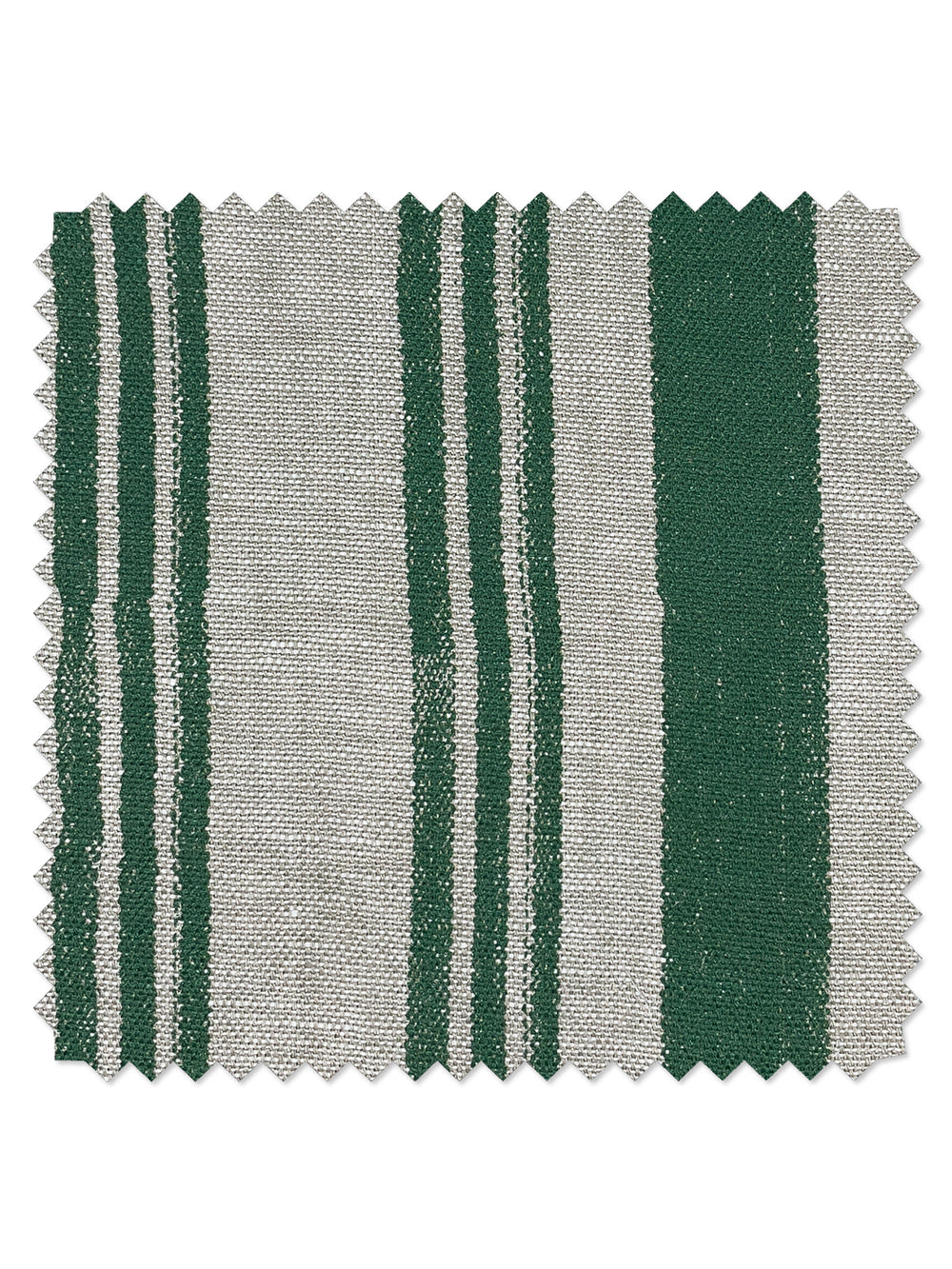 fabric by the yard painted stripes green on flax linen