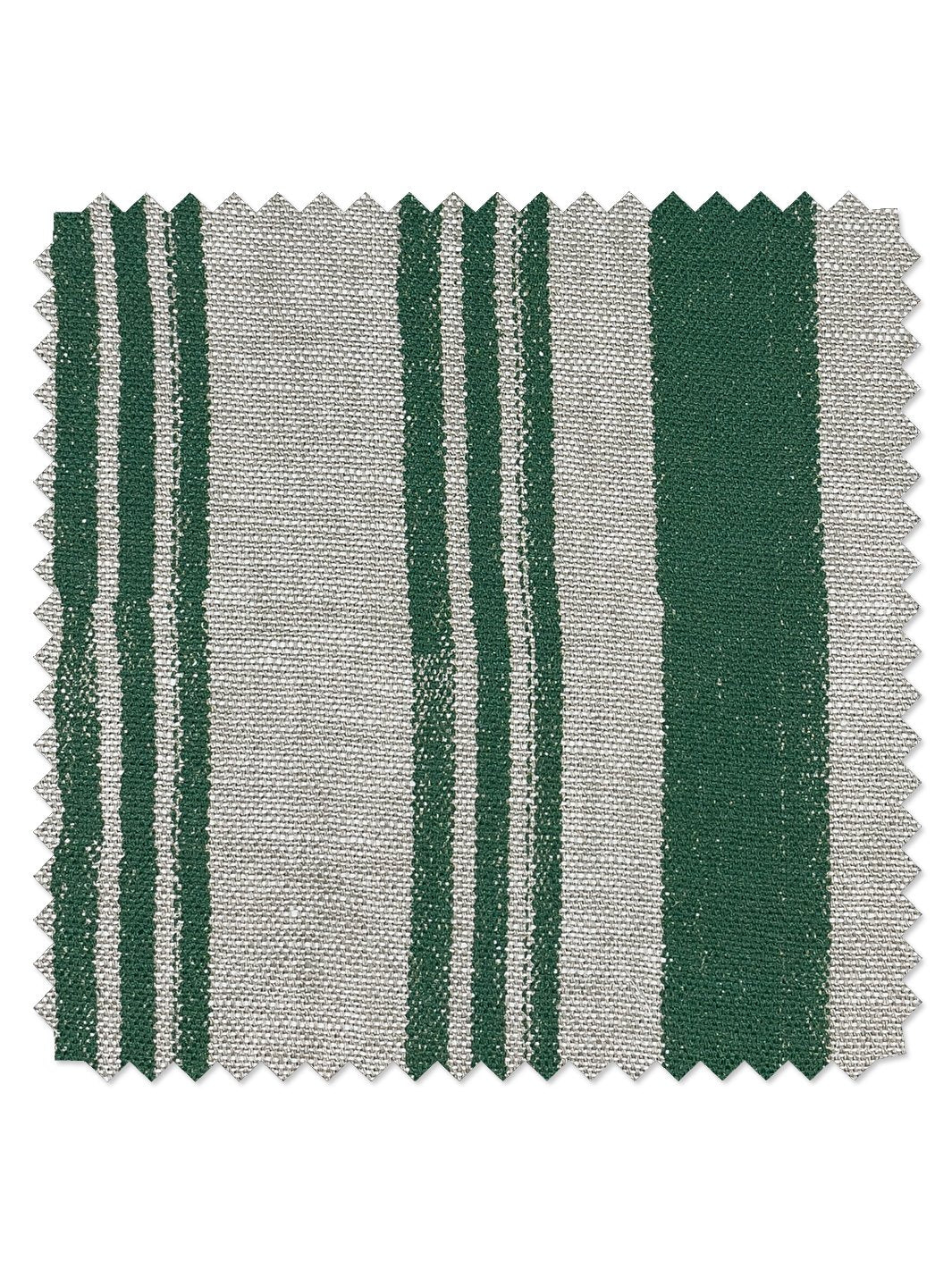 fabric by the yard painted stripes green on raw canvas