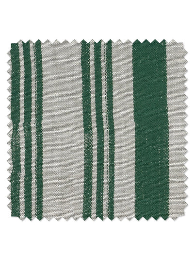 fabric by the yard painted stripes green on raw canvas