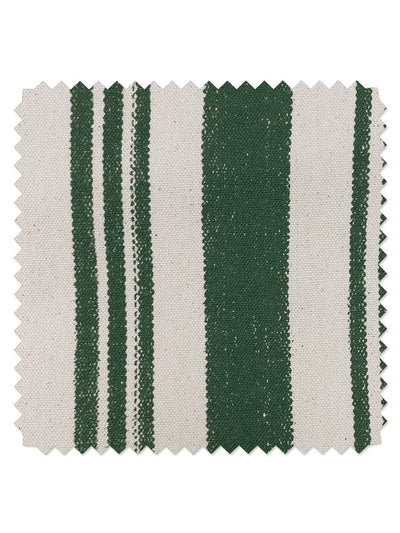 fabric by the yard painted stripes green on flax linen