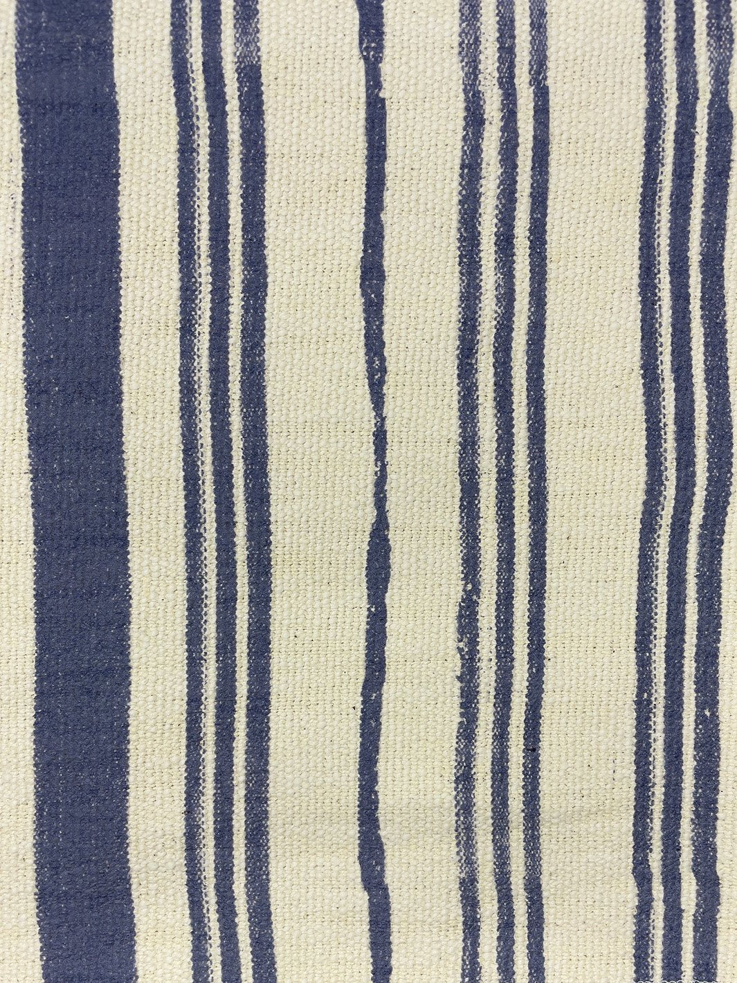 fabric by the yard painted stripes navy on raw canvas