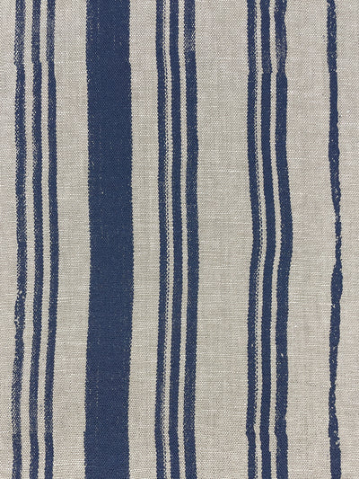 fabric by the yard painted stripes navy on flax linen