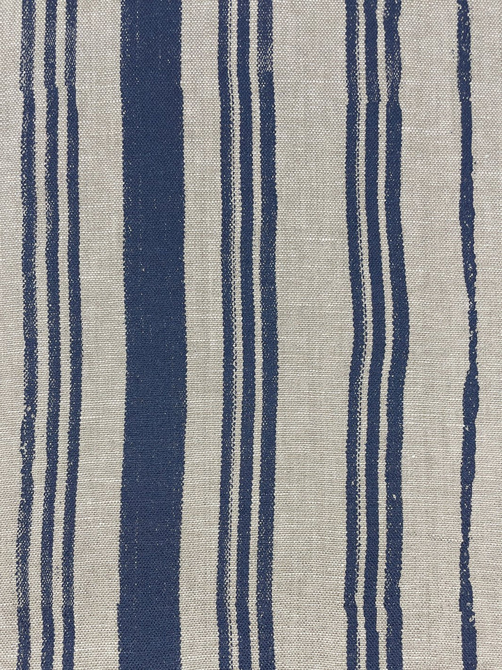 fabric by the yard painted stripes navy on california cotton