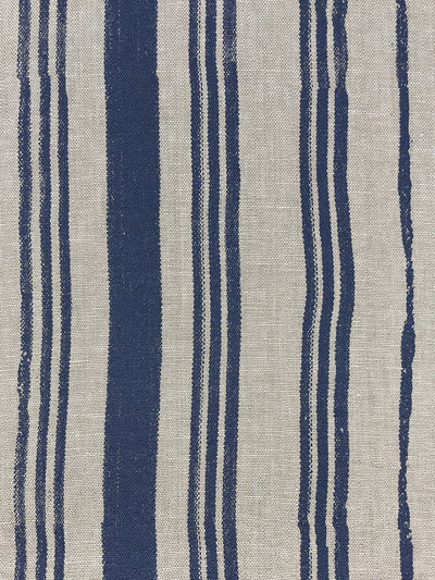 fabric by the yard painted stripes navy on raw canvas