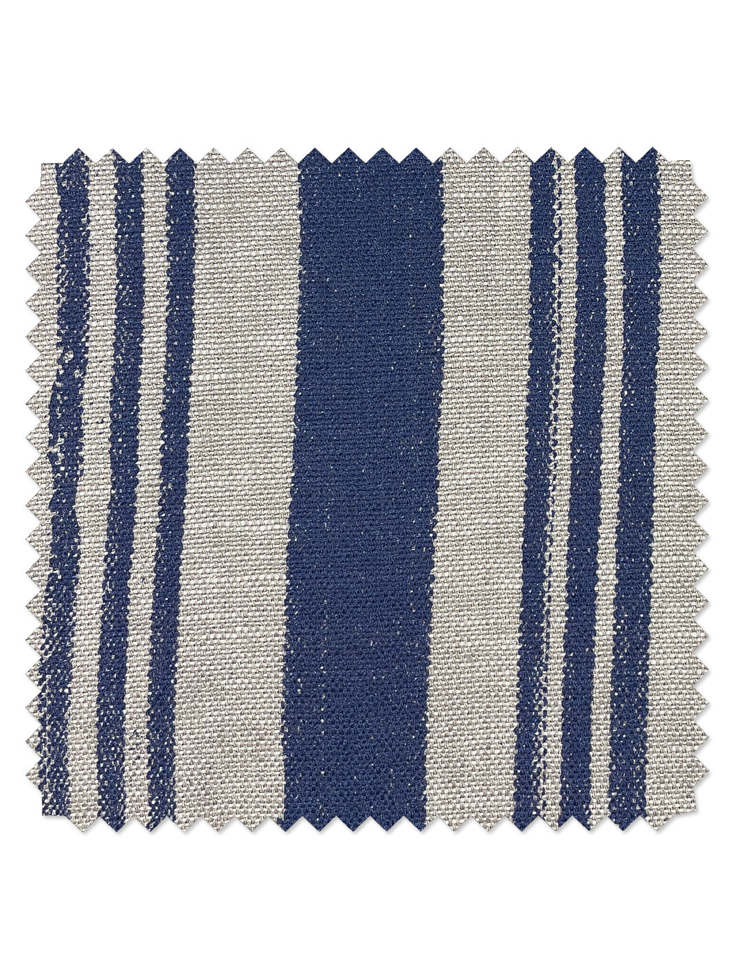 fabric by the yard painted stripes navy on flax linen