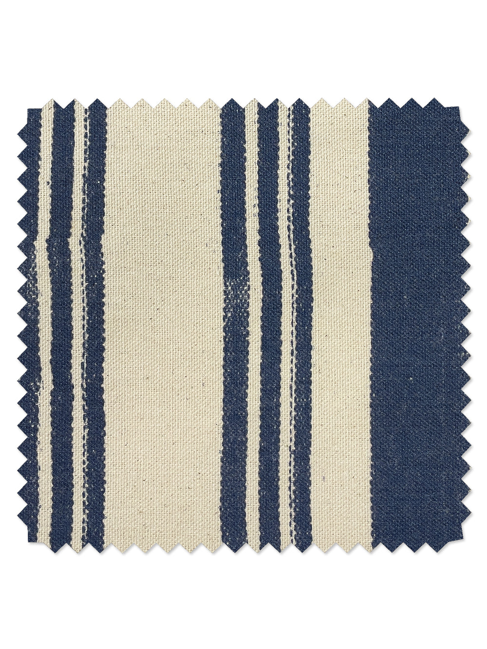 fabric by the yard painted stripes navy on raw canvas