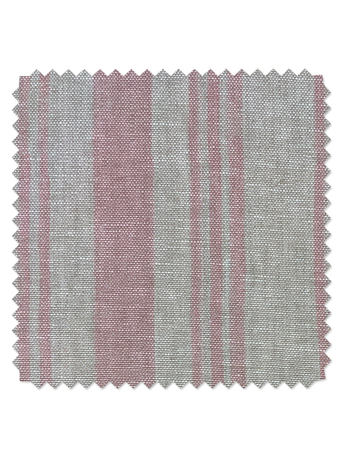 'Tissu au mètre – Rayures peintes – Rose sur lin