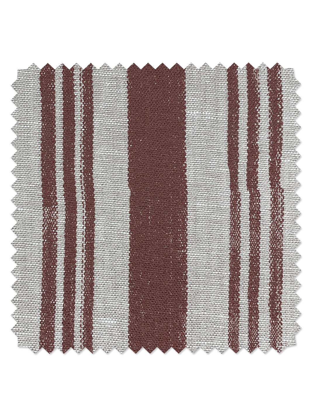 fabric by the yard painted stripes rust on flax linen
