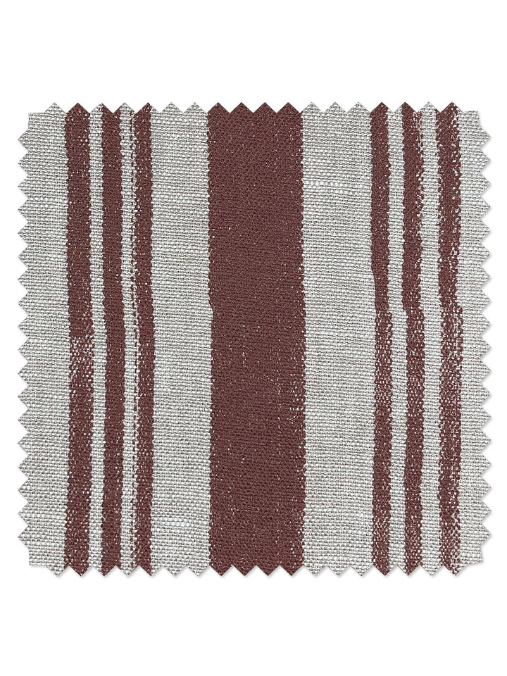 fabric by the yard painted stripes rust on flax linen